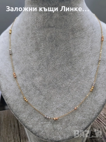 Златно Колие с топчета 2.56гр / 14К, снимка 2 - Колиета, медальони, синджири - 52749048