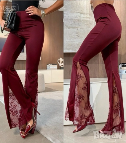 Панталон с дантела 2 цвята , снимка 2 - Панталони - 52713549