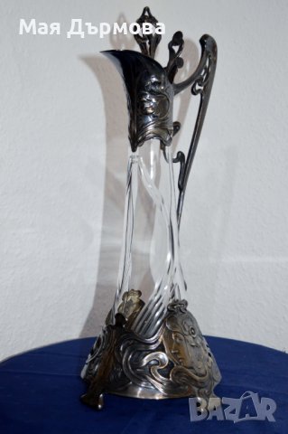 Сребърна канa за вино стил сецесион марка WMF- 1900-1940 г Германия, снимка 6 - Антикварни и старинни предмети - 39562198