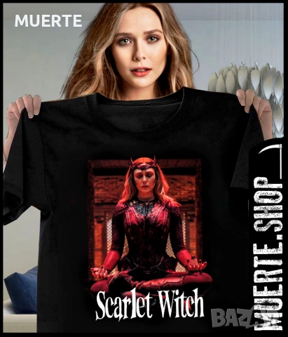 Черна тениска с щампа SCARLET WITCH