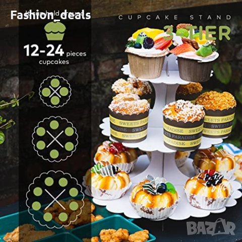 Нови 2 броя Поставка за кексчета Стойка мъфин кула за парти гости, снимка 4 - Други стоки за дома - 40498502