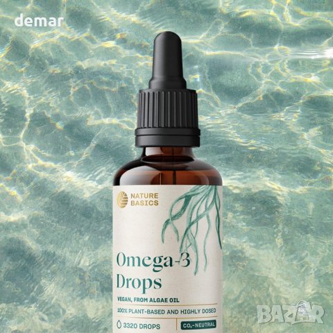 Nature Basics® Масло от водорасли Omega3 витамин D3 - капки с цитрусов вкус - 100 мл, снимка 6 - Хранителни добавки - 43940817
