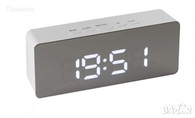 Часовник, метеорологична станция с led  огледало час, дата темп, влажност 14.5x4x8 см, снимка 5 - Други - 38942189