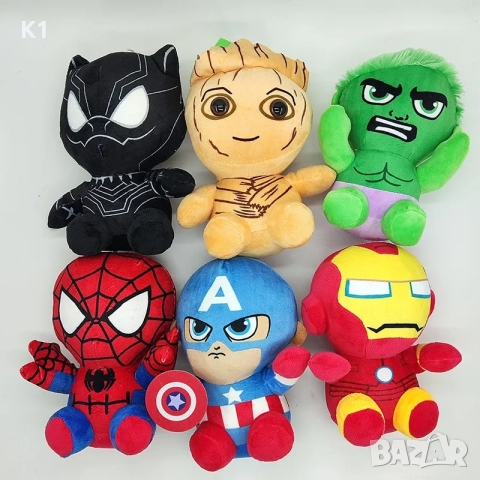 Avengers Плюшени играчки Непобедимите 20см Спайдърмен/Хълк/Капинан Америка и още, снимка 2 - Плюшени играчки - 52593321