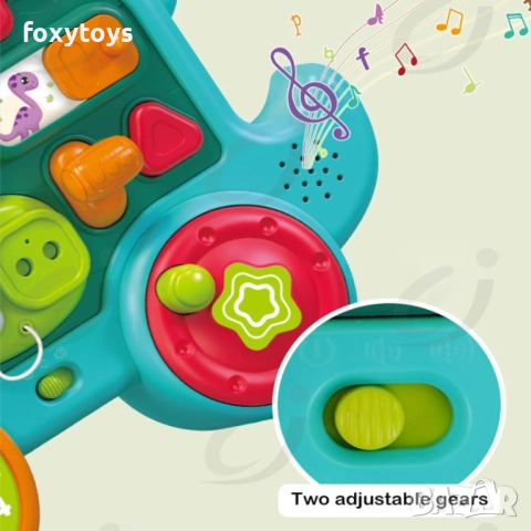 Динозавърче, дъска бизиборд, със забавни дейности, музика и светлина, busy board , снимка 3 - Образователни игри - 51699942