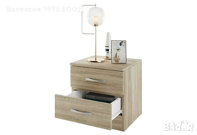 Нощно шкафче Сити 3055 сонома, орех или комбинация бяло/ арвен, снимка 4 - Шкафове - 18790394
