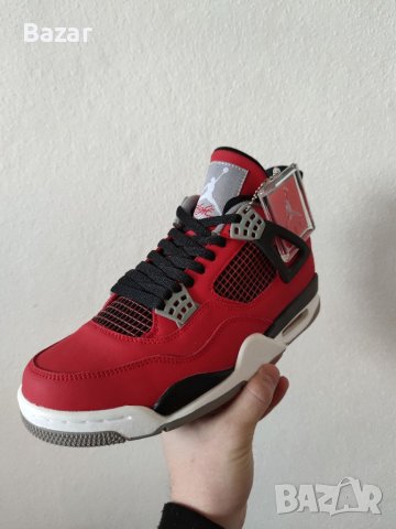 Nike Air Jordan 4 Retro Toro Bravo Red Fire Flames Нови Кецове 42 Размер Номер Мъжки Обувки , снимка 5 - Кецове - 39202381