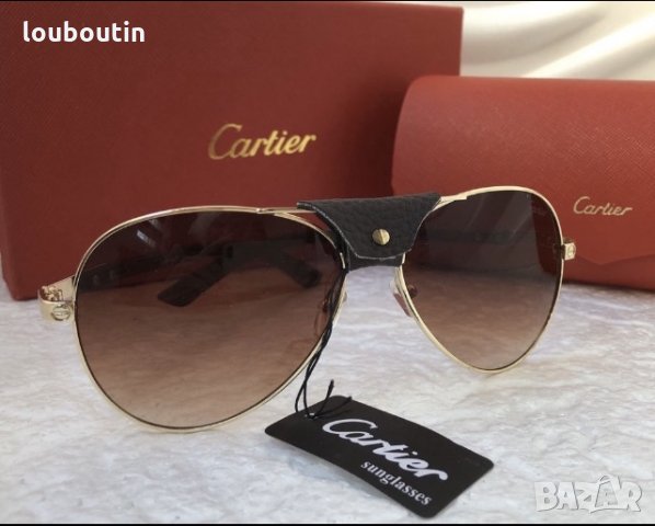 Cartier унисекс мъжки слънчеви очила с кожа и дървени дръжки 3 в 1, снимка 4 - Слънчеви и диоптрични очила - 28356030