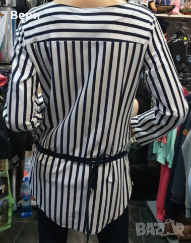 Нова дамска моряшка риза тип туника на тъмносиньо и бяло райе, снимка 10 - Ризи - 28296062