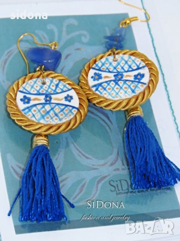 Ръчно рисувани обеци от SiDona fashion&jewelery, снимка 1 - Обеци - 26892175