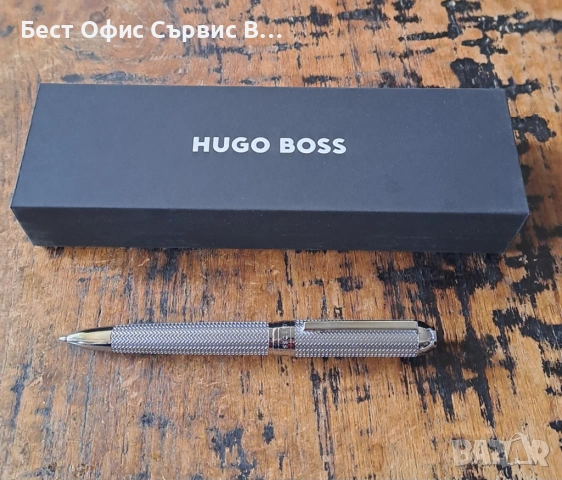 химикалка HUGO BOSS Elemental сребро метал с шарки тип рибена кост, снимка 3 - Ученически пособия, канцеларски материали - 53382566