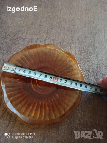 Соц сервиз чинии от цветно стъкло за торта, снимка 3 - Сервизи - 47909591