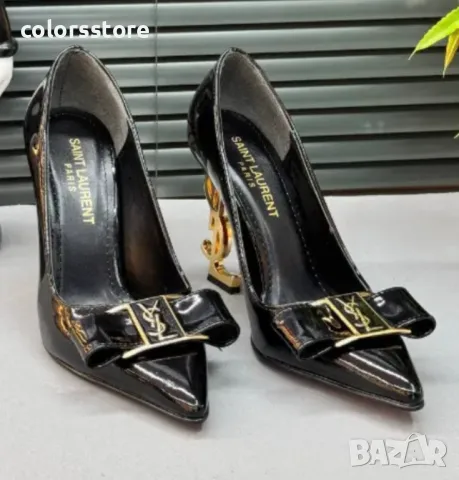 Обувки на ток черен лак YSL/VL-S14