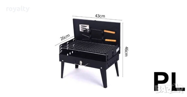 Преносимо барбекю, сгъваемо, тип куфарче, с включени аксесоари за готвене, снимка 2 - Други стоки за дома - 51143028