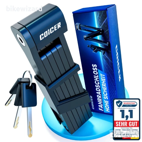 COICER Сгъваема ключалка / катинар за велосипед  85 см с висока сигурност НОВА