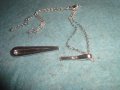 СТАРИ ПОСРЕБРЕНА НЕЖНА ВЕРИЖКА и ВИСУЛКА с КРИСТАЛИ 25168, снимка 6