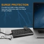 Нов UK Мултиразклонител 6 AC + 4 USB, защита от пренапрежение, 2 мeтра кабел, снимка 5