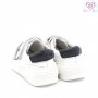 №19-№24, Бебешки обувки за момче BUBBLE KIDS, бели със син акцент, снимка 8