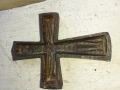 Стар кръст разпятие лят чугун, снимка 7