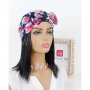 Тюрбан за коса с пандела на цветя тъмносин, снимка 2