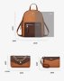 Кафява Дамска Кожена Раница Комплект Чанти, снимка 7