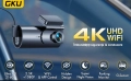 Видеорегистратор GKU D600 4K+2.5K, WiFi, Нощно виждане, 170°, Специално приложение, G-сензор и монит, снимка 2