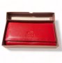 Модерен дамски портфейл в червен цвят от естествена кожа., снимка 1 - Портфейли, портмонета - 43434232
