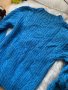 Син италиански пуловер с лъскави нишки, снимка 3