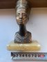 Стара египетска статуетка на Нефертити-бронз и оникс-2, снимка 2