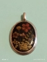 Сребърен медальон флорален мотив майстоска ръчна изработка 28037, снимка 4