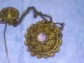 19в ВЪЗРОЖДЕНСКА РЯДКА БОГАТО ОРНАМЕНТИРАНА ДВОЙНА БРОНЗОВА ЗАБОДКА БРОШКА ЕТНО НАКИТ За НОСИЯ 34409, снимка 8