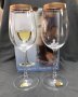 Сет от две чаши за вино от 440 мл - кристалекс със златен кант, снимка 1 - Чаши - 37262115