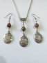Новият ни Бохо комплект бижута с камъни Унакит и гравирани капки в цвят Сребро , снимка 1 - Бижутерийни комплекти - 36854277