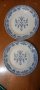 Две порцеланови чинии  Кахла  син лук , снимка 1 - Чинии - 43186484