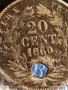 Сребърна монета 20 цента 1860г. Франция Император Наполеон трети за КОЛЕКЦИЯ 52244, снимка 3