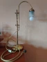 Стара антична месингова настолна лампа с лебедова шия, снимка 3