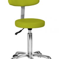 Козметичен/фризьорски стол - табуретка с облегалка Fast+ 55/74 см - черна/бяла/зелена, снимка 3 - Друго оборудване - 28043927