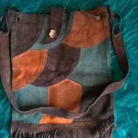 чанта дамска ретро велур естествена кожа, снимка 1 - Чанти - 27416508