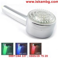 Светеща душ слушалка за баня - LED светлина в 3 цвята с хромирано покритие, снимка 6 - Други стоки за дома - 26779860