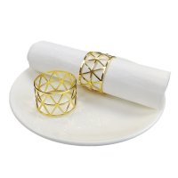 Комплект 6 броя пръстени за салфетки от плат златист цвят , снимка 2 - Други - 43891684