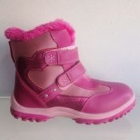 Детски розови ботушки за момиче с пух и цип, снимка 1 - Детски боти и ботуши - 43181333