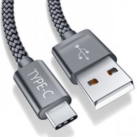 JSAUX USB A 3.0 към USB-C кабел за бързо зареждане, найлонова оплетка, 100 см, снимка 1 - USB кабели - 40126410