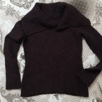 Тъмно вишнева блузка с красива яка, снимка 1 - Блузи с дълъг ръкав и пуловери - 35655239