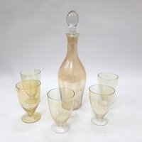 Стар стъклен сервиз за алкохол, ракия, бренди(4.2), снимка 5 - Антикварни и старинни предмети - 43550031