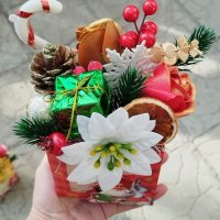 🎄🎁Ново🎁🎄Празнични кутия със сапунени цветя и декорация, снимка 2 - Коледни подаръци - 43250638