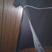 черна официална блуза с камъчета и големи странични цепки, снимка 4 - Тениски - 28107186