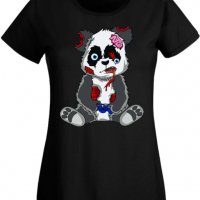 Дамска Тениска Panda Bear Zombi Gamer STAGE 2,Изненада,Повод,Подарък,Празник, снимка 10 - Тениски - 37640055
