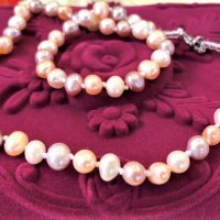 Колие с разноцветни, естествени перли със сертификат, снимка 5 - Колиета, медальони, синджири - 28083502