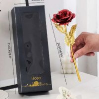 Подарък златна роза в кутия с пожелание Golden Rose, снимка 4 - Подаръци за жени - 43369475