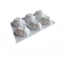 3D 6 бр Bubble  Облак Облаци мехури силиконов молд форма за десерти мус желе шоколад гипс свещ и др, снимка 7 - Форми - 37336810